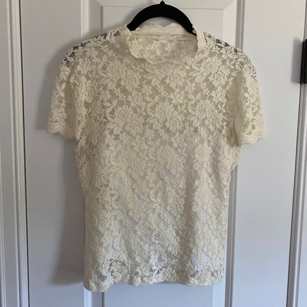 Women's White Textured Top